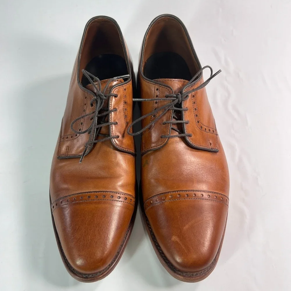 Allen Edmonds Clifton 3358 Walnut Brown Cap Toe Oxford Men 10 D USA Made Leather